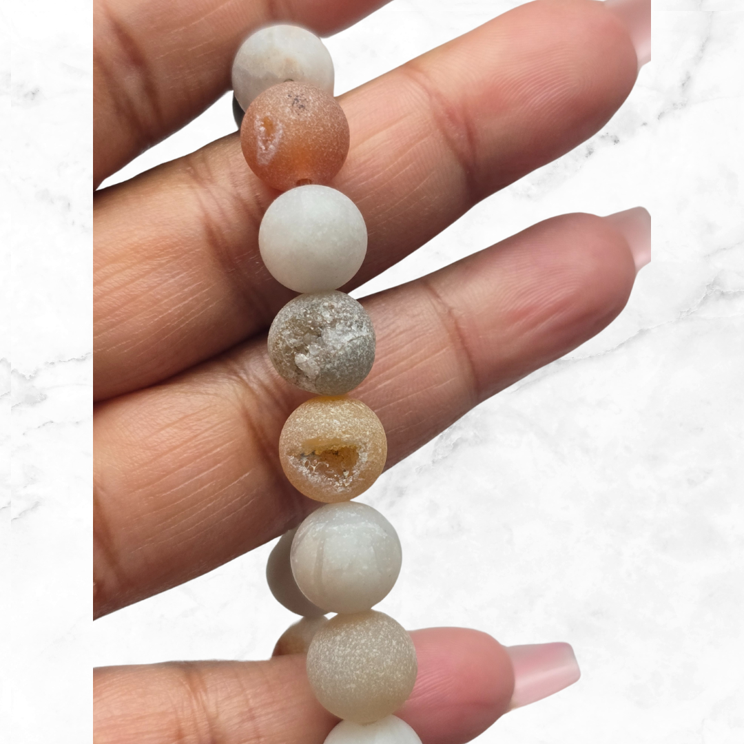 White Druzy Agate Bracelet