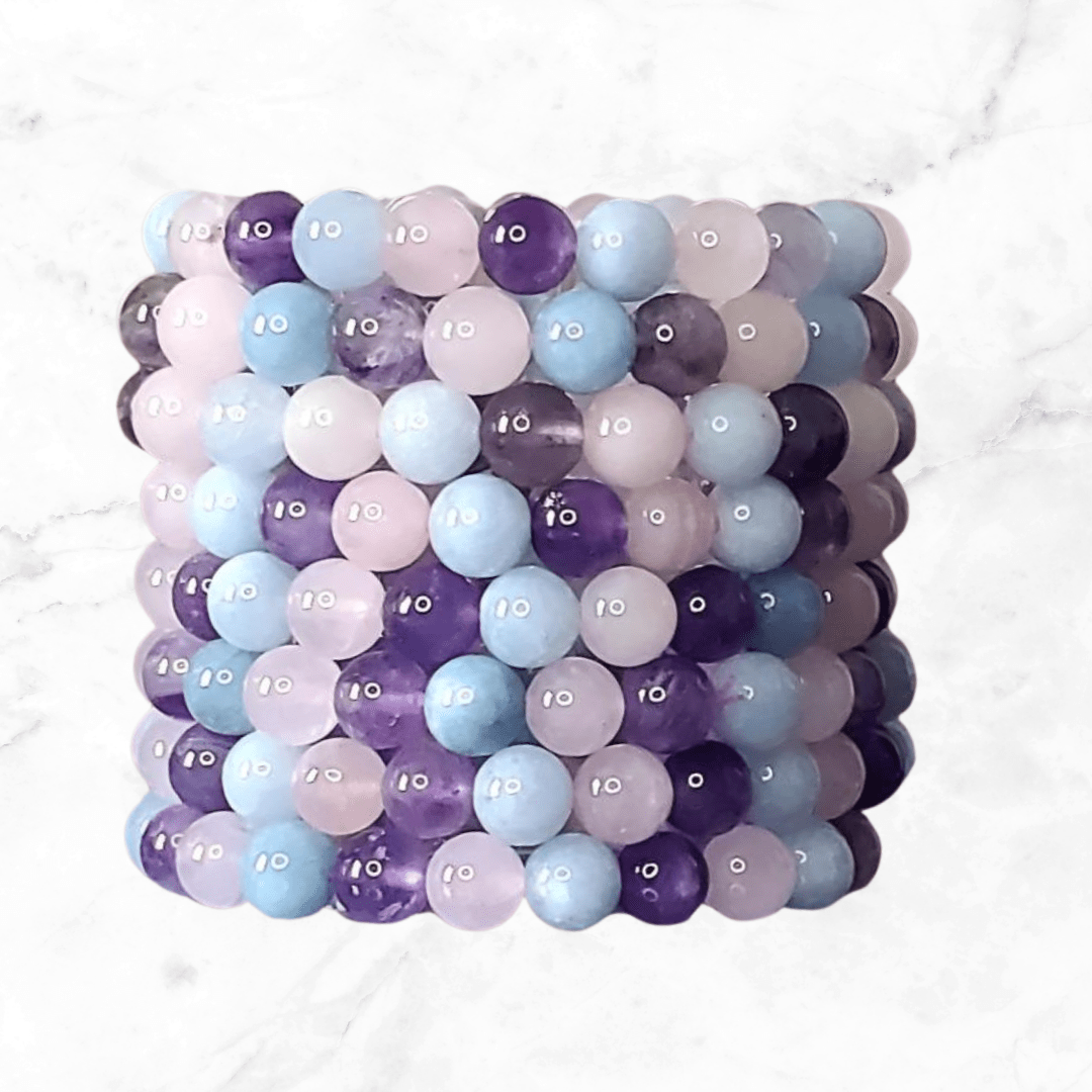 Bracelet - Amethyst, Rose Quartz, and Aquamarine Bracelet - The Lavish Essentials