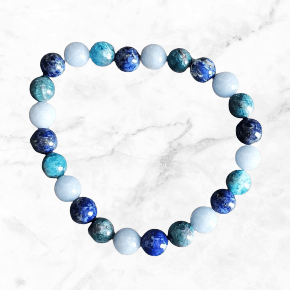 Bracelet - Angelite, Apatite & Lapis Lazuli Bracelet - The Lavish Essentials