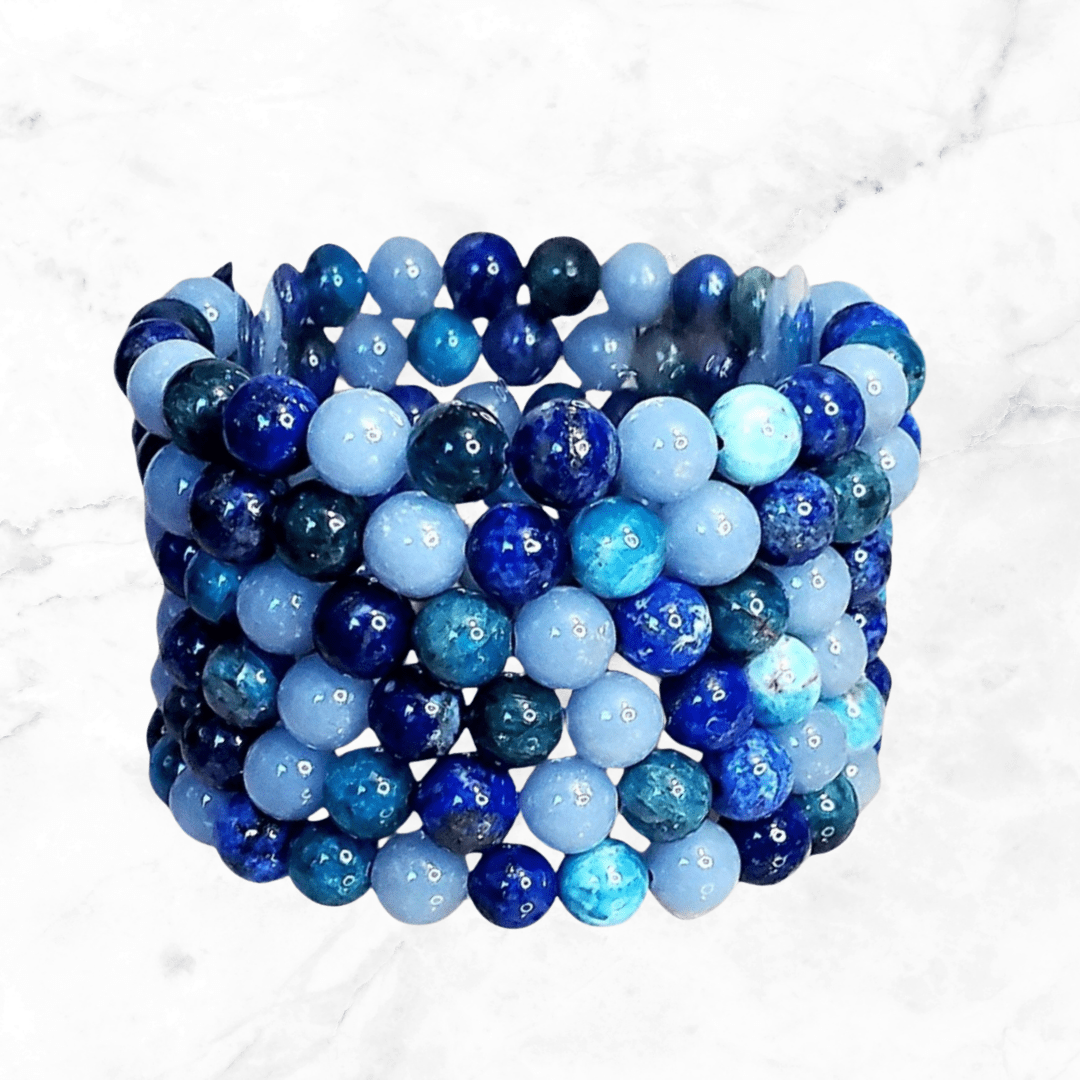 Bracelet - Angelite, Apatite & Lapis Lazuli Bracelet - The Lavish Essentials