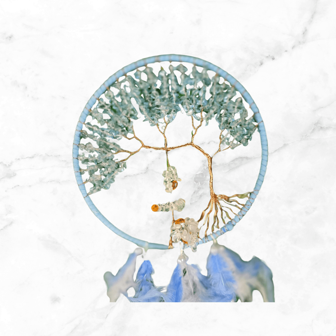 dreamcatcher - Aquamarine Tree of Life Dreamcatcher - The Lavish Essentials