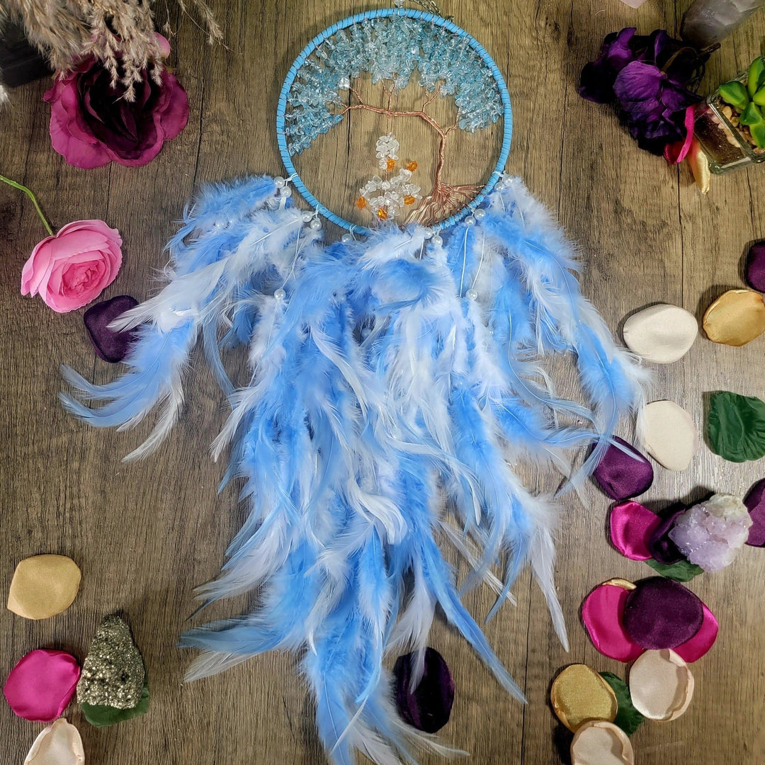 dreamcatcher - Aquamarine Tree of Life Dreamcatcher - The Lavish Essentials