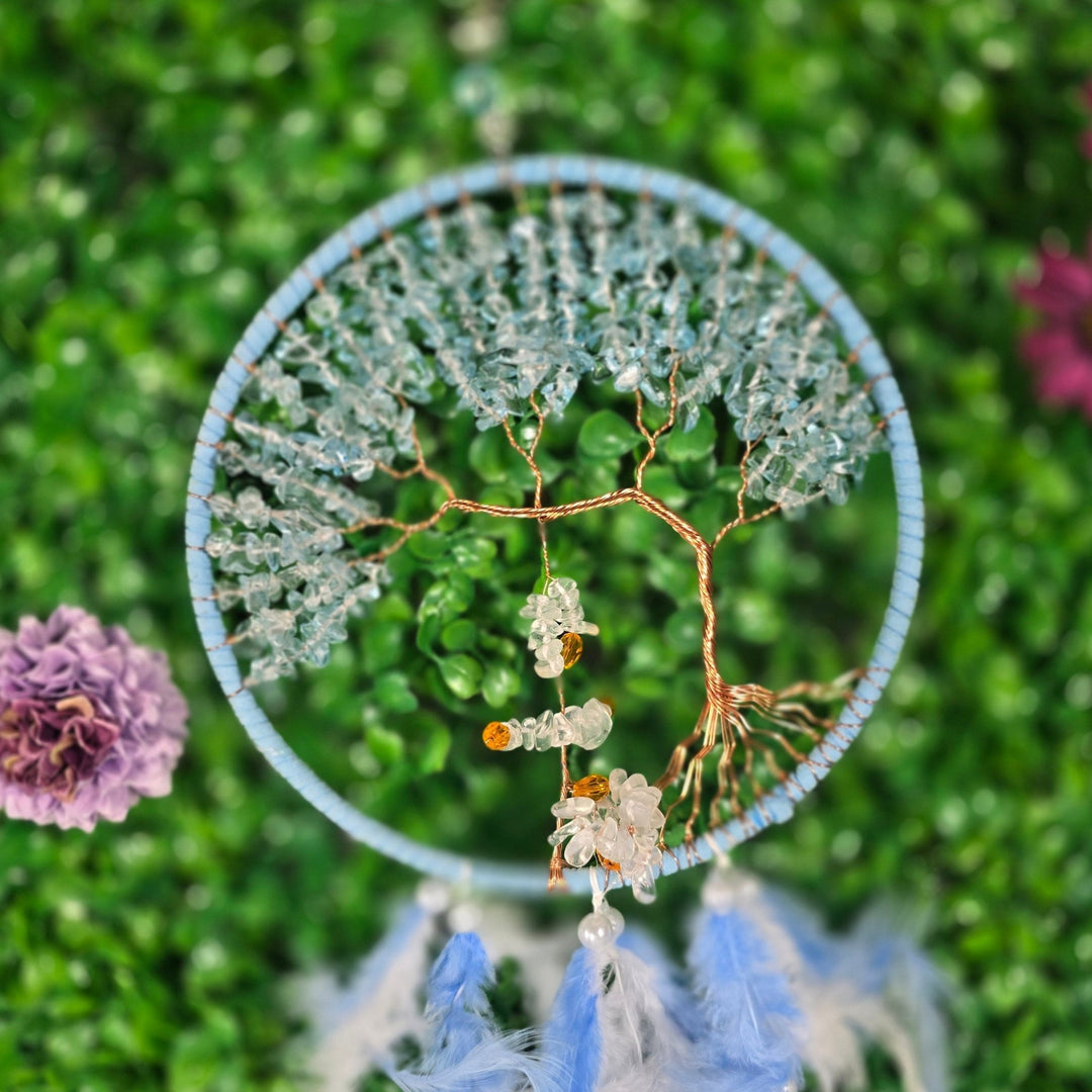 dreamcatcher - Aquamarine Tree of Life Dreamcatcher - The Lavish Essentials