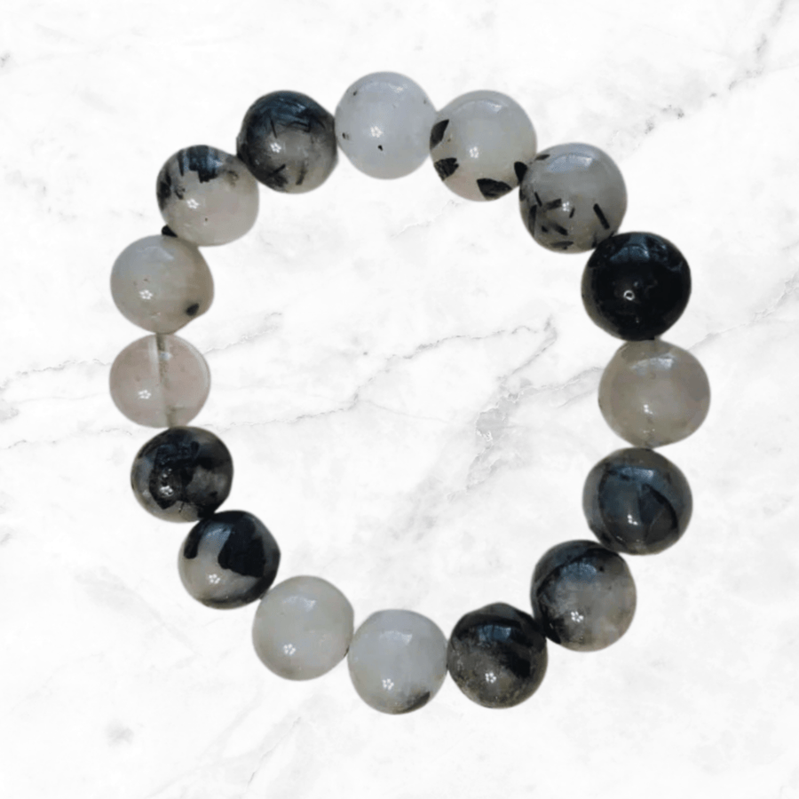 Bracelet - Clear Quartz and Black Tourmaline Bracelet - The Lavish Essentials