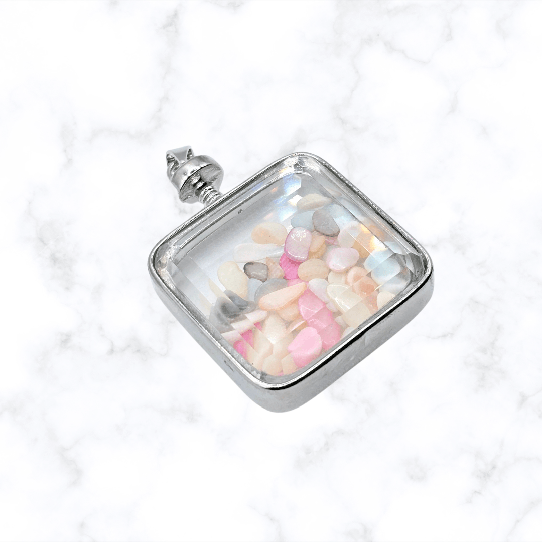 necklace - Colorful Selenite Locket Necklace - The Lavish Essentials