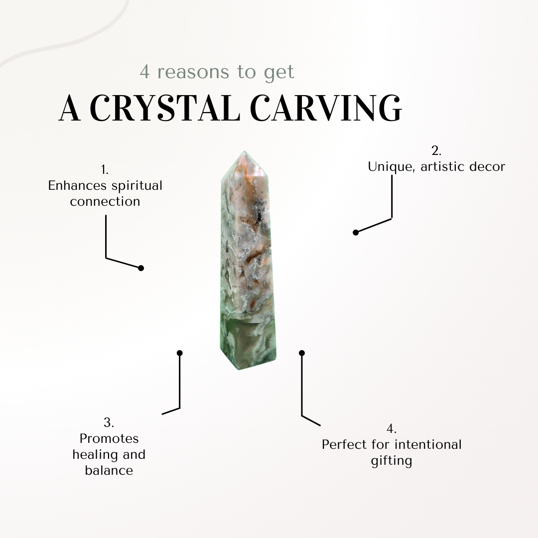 crystal/gemstone - Green Flower Agate Points - The Lavish Essentials