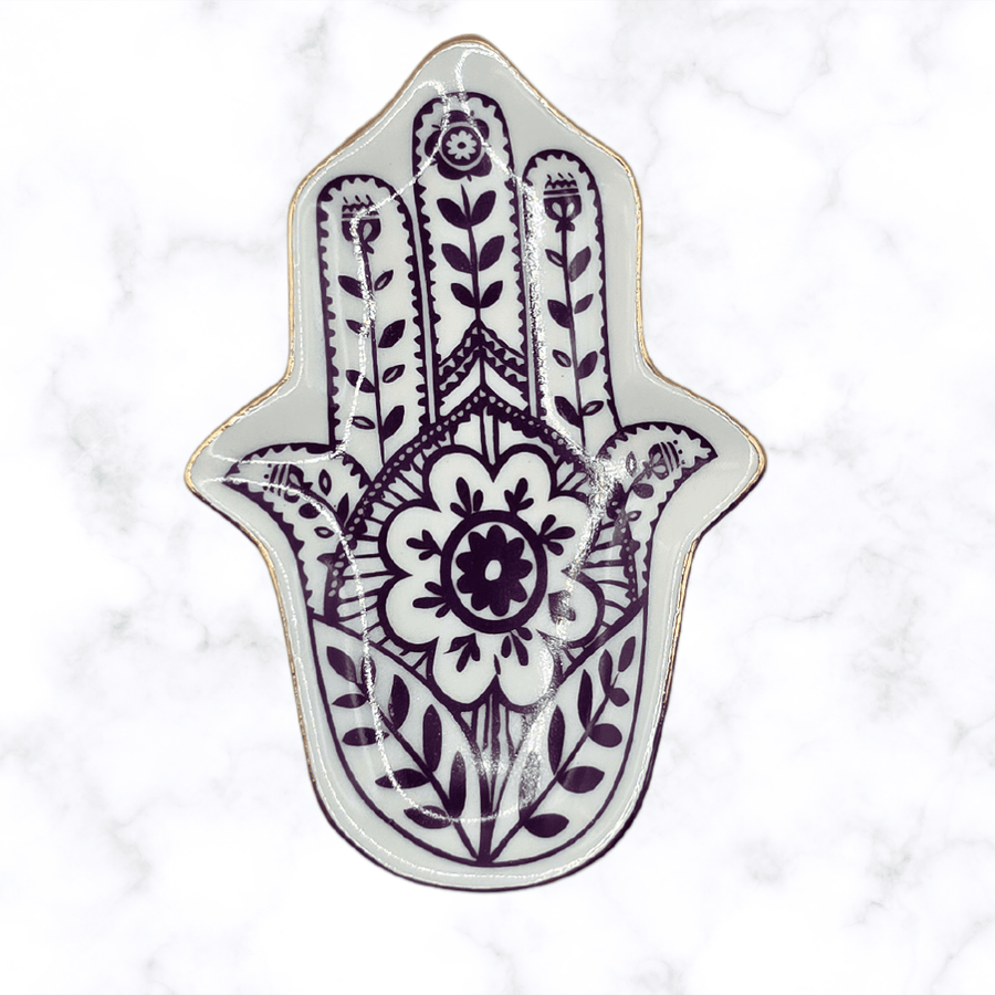 Tray - Hamsa Ceramic Tray - The Lavish Essentials