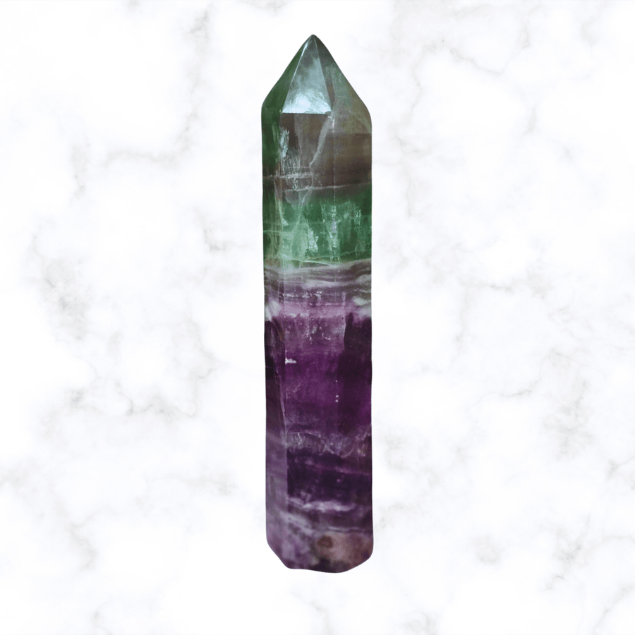 gemstone crystal - Rainbow Fluorite Tower - The Lavish Essentials