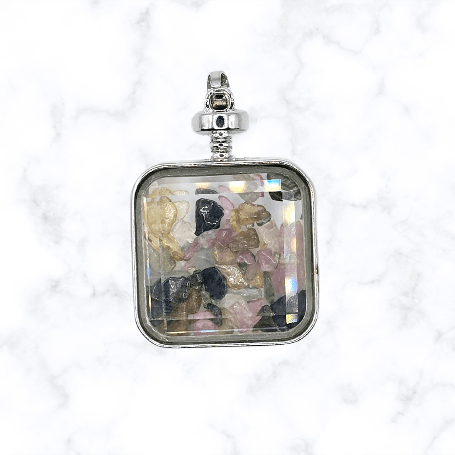 necklace - Rainbow Tourmaline Locket Necklace - The Lavish Essentials