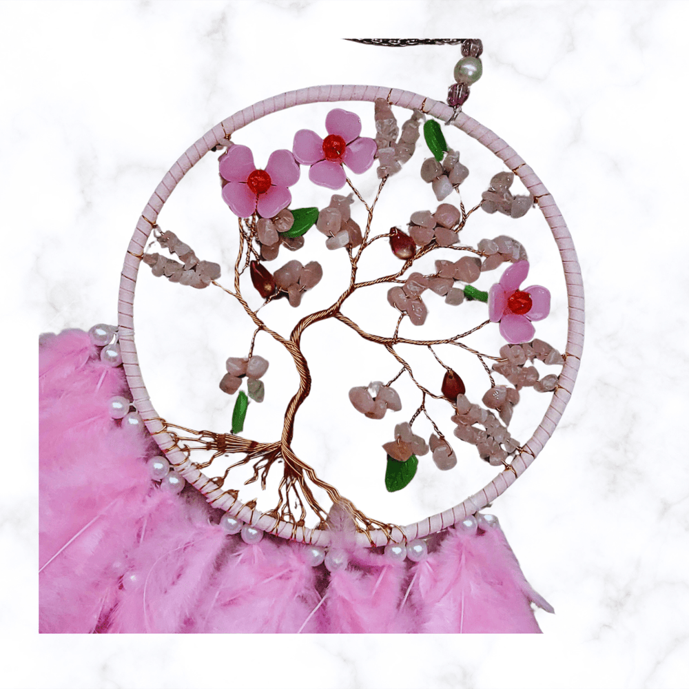 dreamcatcher - Sakura Rose Quartz Dreamcatcher - The Lavish Essentials